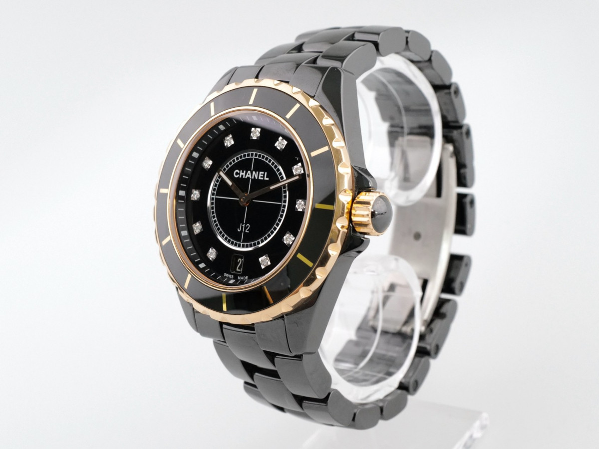 Швейцарские часы Chanel J12 Ceramic Gold Diamonds