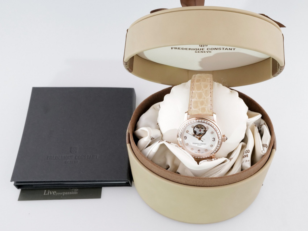 Swiss watch Frederique Constant Heart Beat Mother of Pearl Diamond Dial