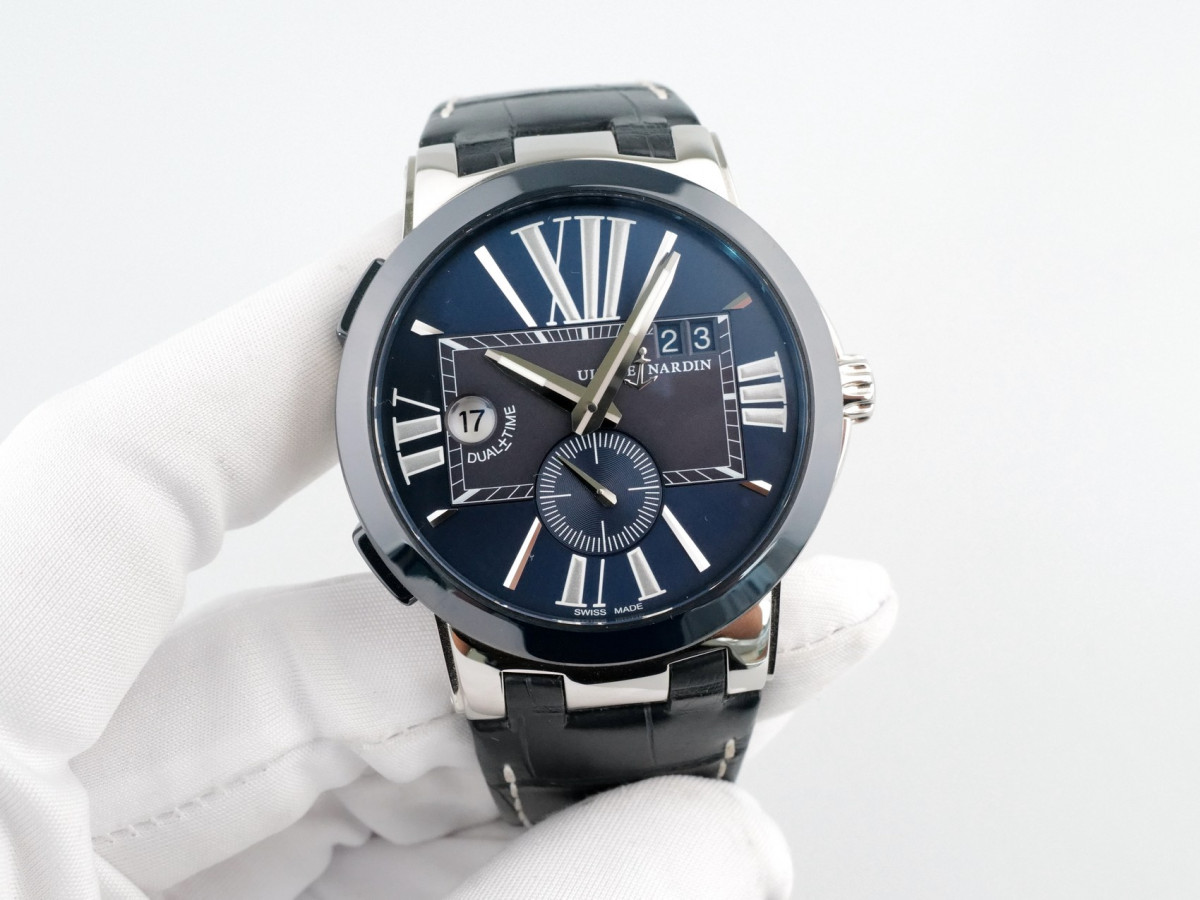 Швейцарские часы Ulysse Nardin Executive Dual Time Blue Dial