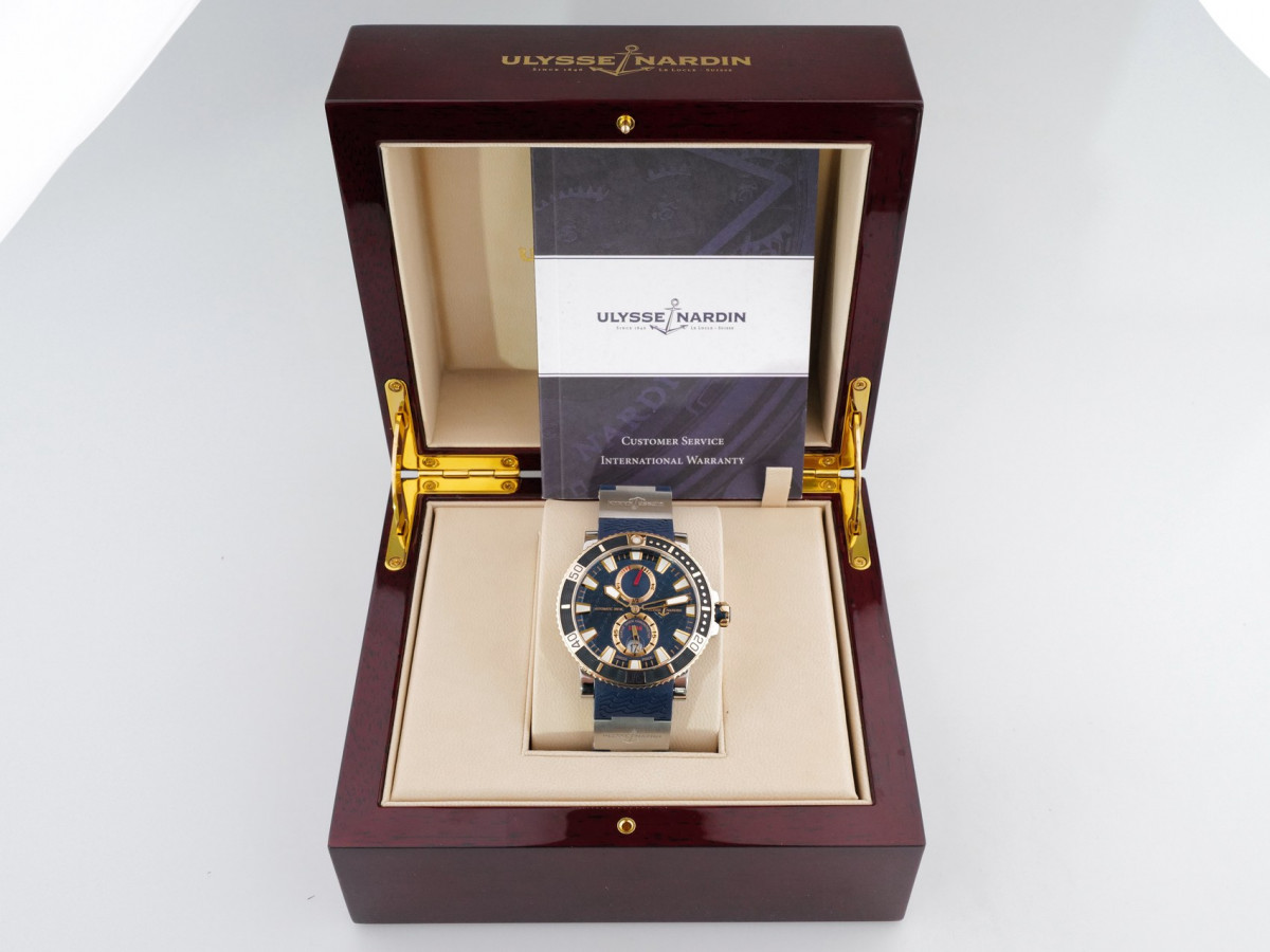 Швейцарские часы Ulysse Nardin Maxi Marine Diver Blue Dial Titanium Gold