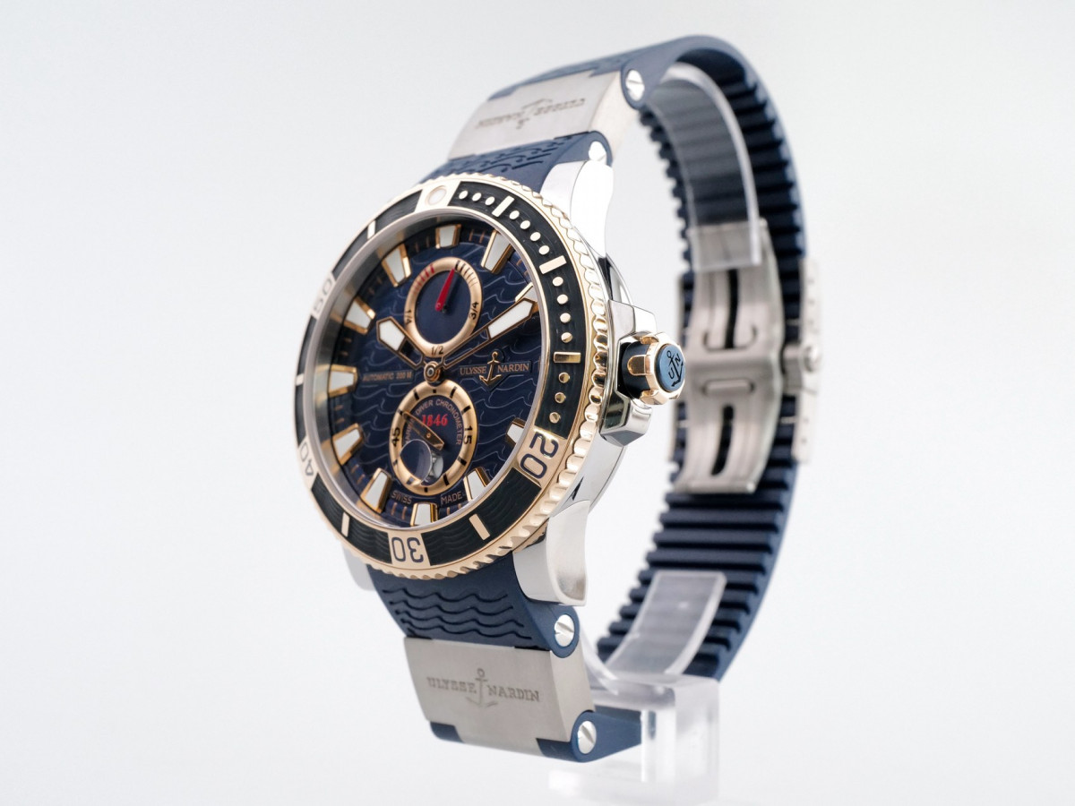 Швейцарские часы Ulysse Nardin Maxi Marine Diver Blue Dial Titanium Gold