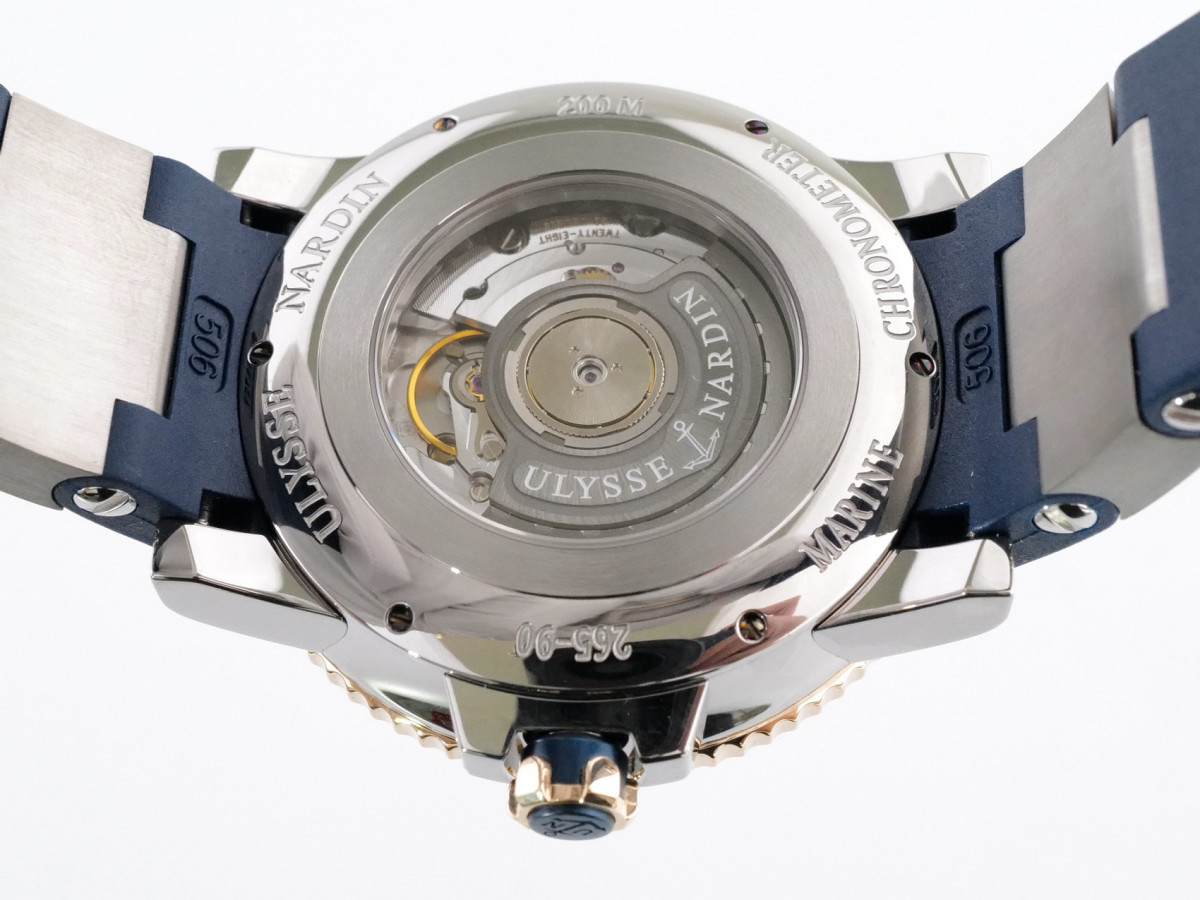 Швейцарские часы Ulysse Nardin Maxi Marine Diver Blue Dial Titanium Gold