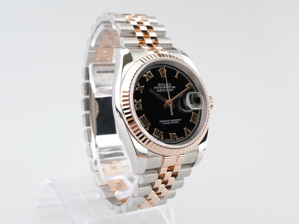 Швейцарський годинник Rolex Datejust 36 Jubilee 18k Rose Gold Steel Black Roman Dial