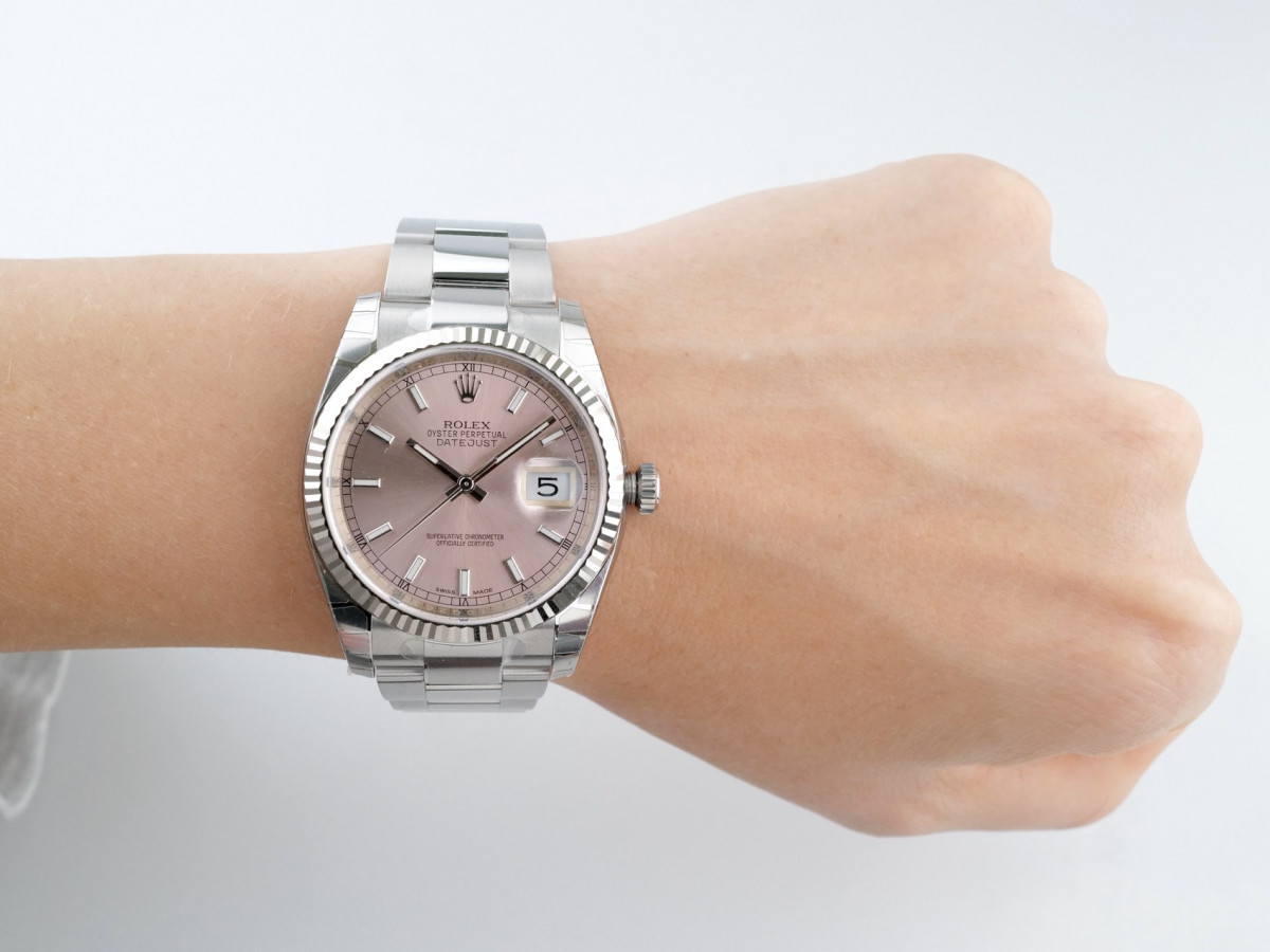 Швейцарские часы Rolex Datejust 36 Pink Dial Oyster Bracelet