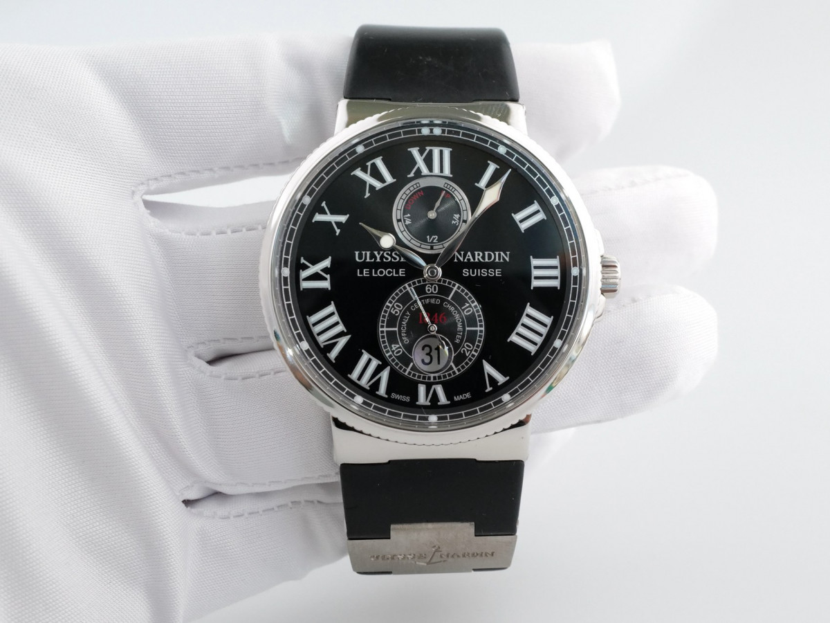 Швейцарские часы Ulysse Nardin Maxi Marine Chronometer Black Dial 43