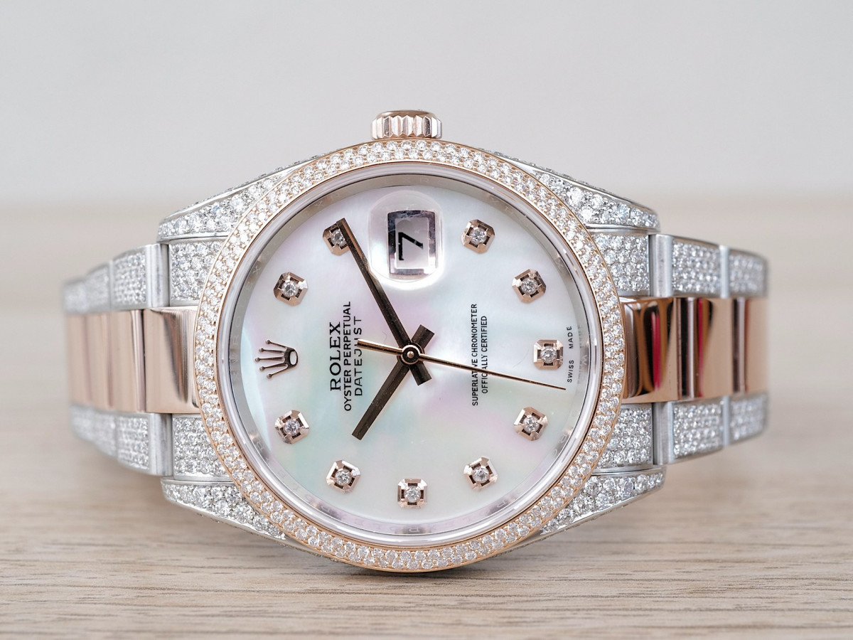 Швейцарський годинник Rolex Datejust 36 Steel Everose Diamonds MOP Dial
