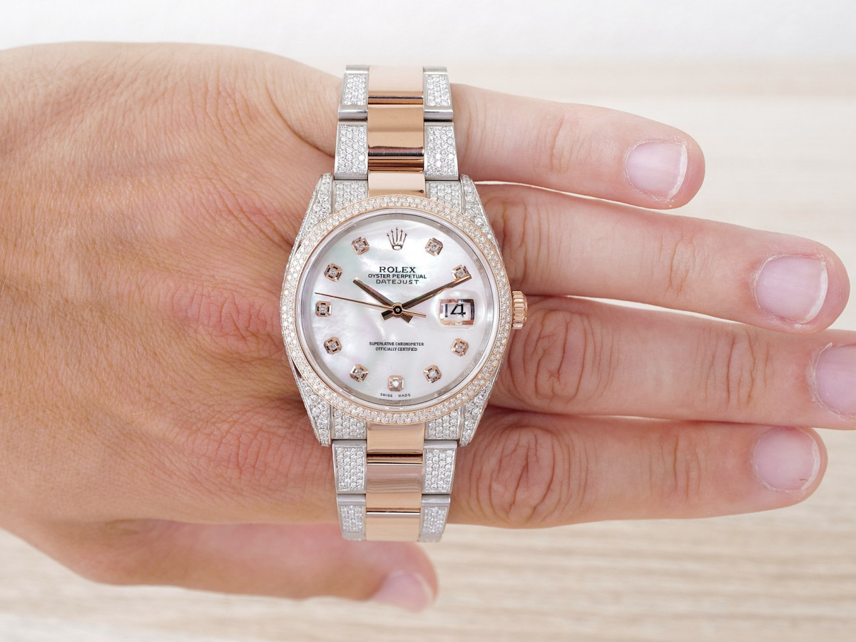 Швейцарський годинник Rolex Datejust 36 Steel Everose Diamonds MOP Dial