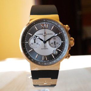 Швейцарський годинник Ulysse Nardin Maxi Marine Chronograph 18K Rose Gold 41