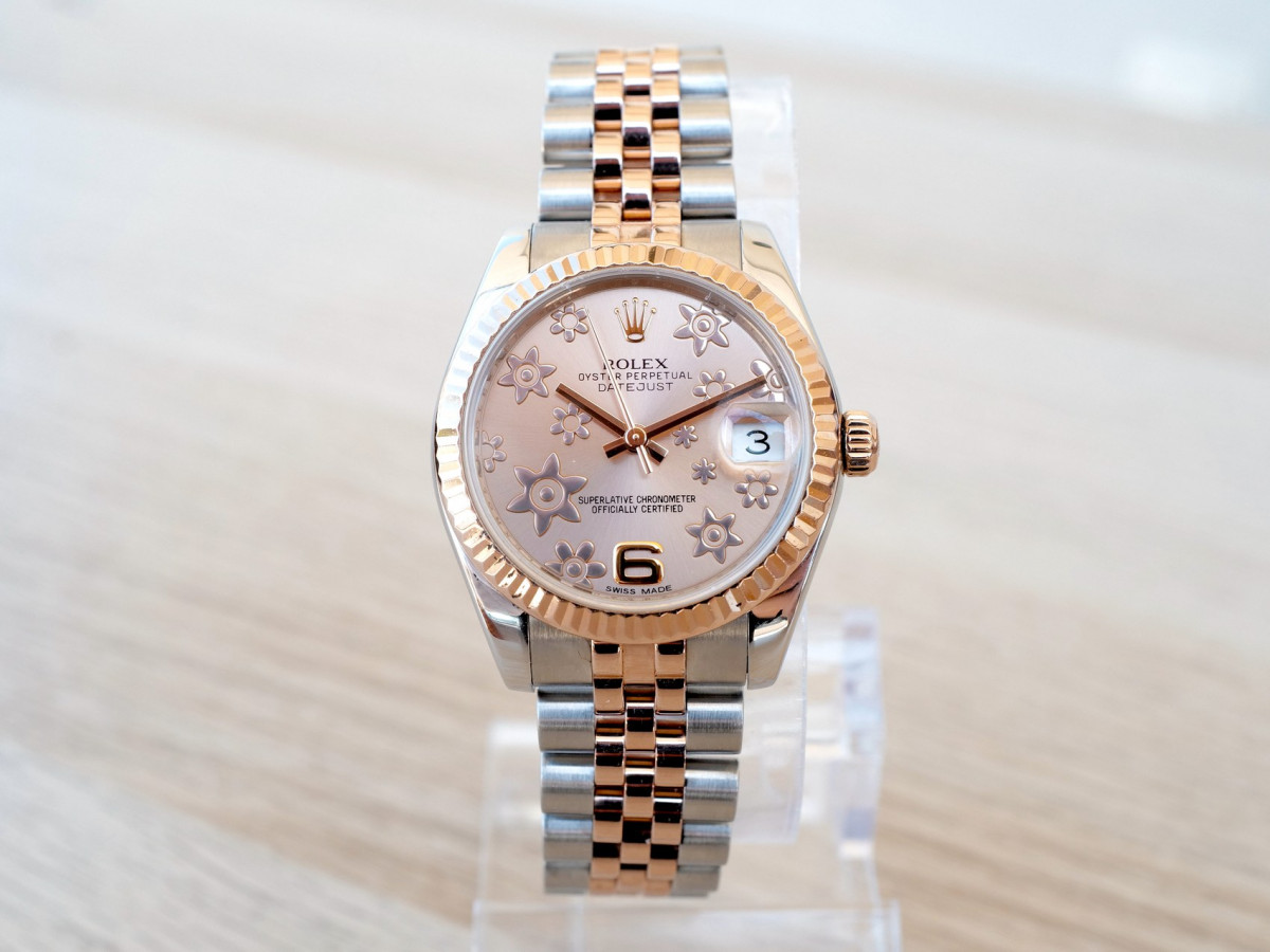 Swiss watch Rolex Datejust 31 Lady Midsize Rose Gold/Steel Pink Floral Motif