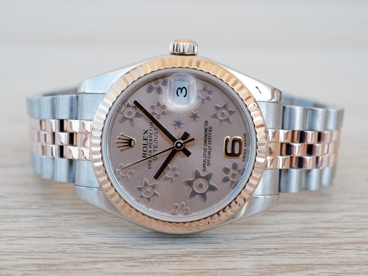 Swiss watch Rolex Datejust 31 Lady Midsize Rose Gold/Steel Pink Floral Motif
