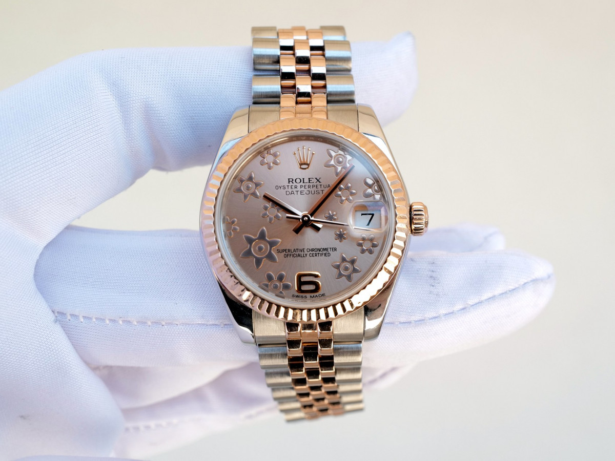 Swiss watch Rolex Datejust 31 Lady Midsize Rose Gold/Steel Pink Floral Motif