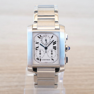 Швейцарський годинник Cartier Tank Francaise Chronoflex Steel