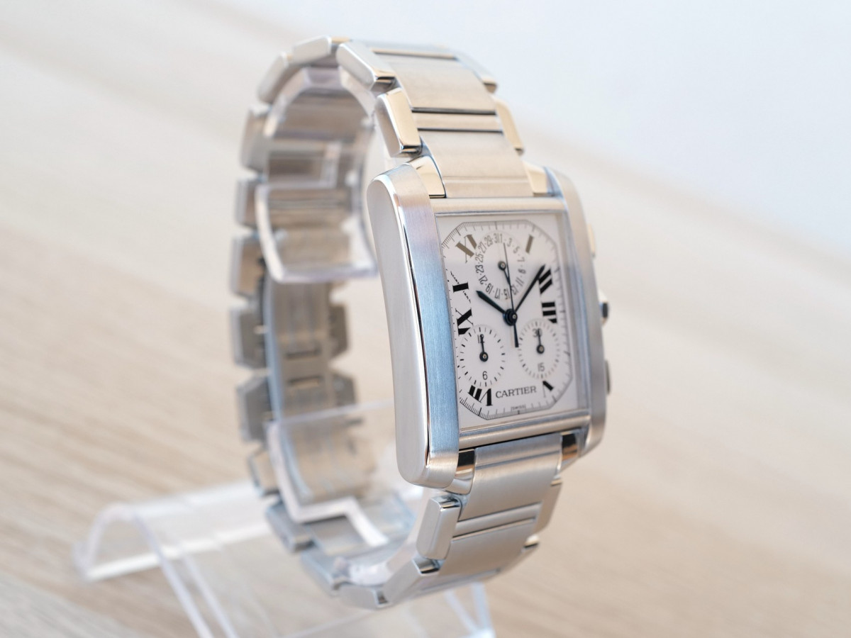 Швейцарський годинник Cartier Tank Francaise Chronoflex Steel