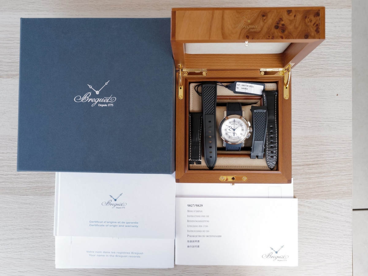 Швейцарський годинник Breguet Marine Chronograph 18K White Gold