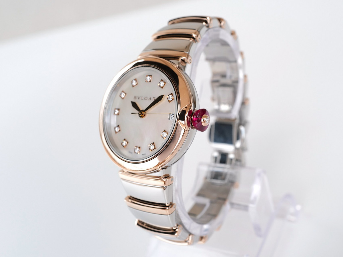 Швейцарський годинник Bulgari Lucea Automatic 18K Rose Gold Steel MOP Diamond Dial
