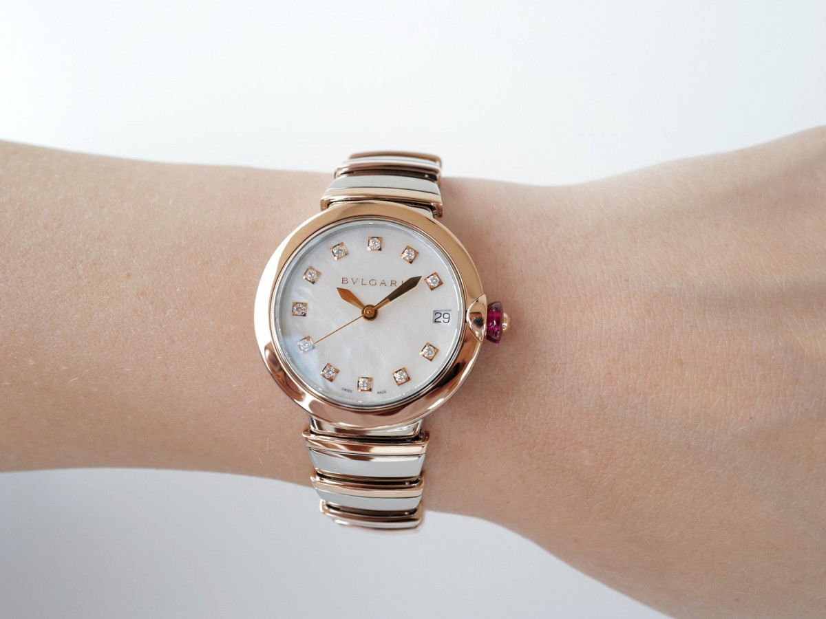 Швейцарський годинник Bulgari Lucea Automatic 18K Rose Gold Steel MOP Diamond Dial