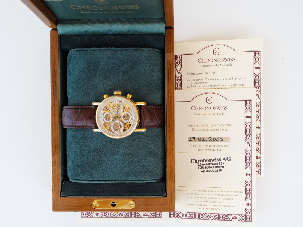 Швейцарський годинник Chronoswiss Opus Chronograph Skeleton 18K Yellow Gold