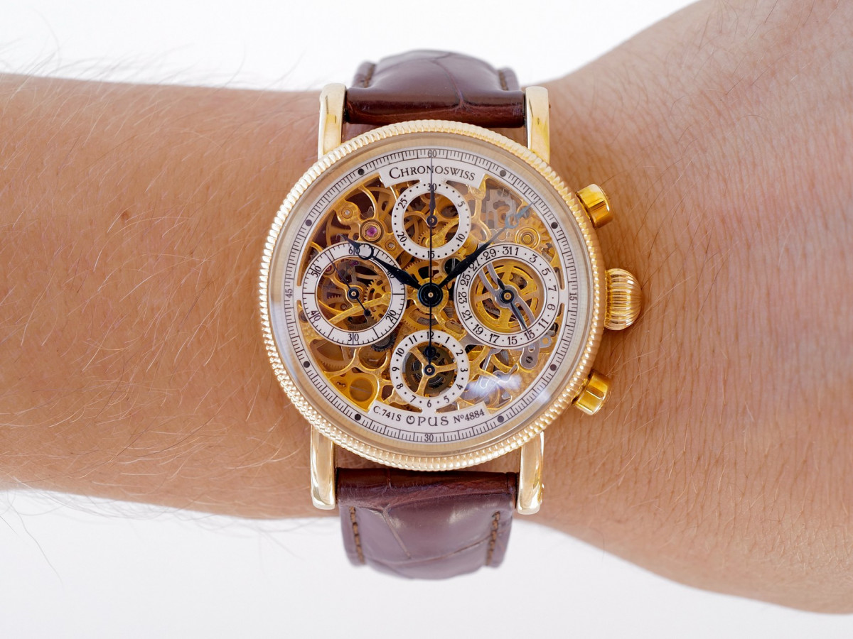 Швейцарський годинник Chronoswiss Opus Chronograph Skeleton 18K Yellow Gold