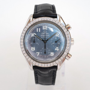 Швейцарские часы Omega Speedmaster Reduced Lady Diamonds Blue MOP Dial