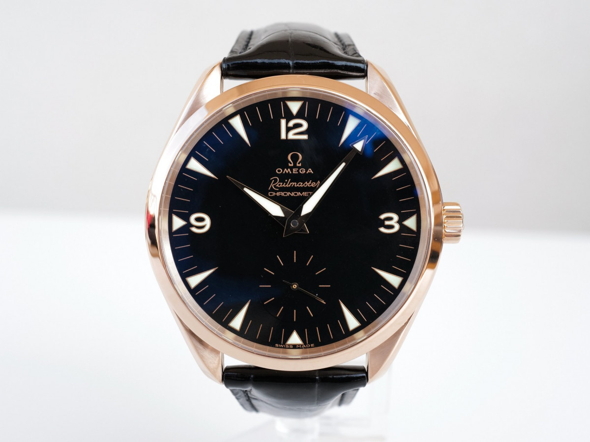 Swiss watch Omega Seamaster Railmaster XXL Chronometer Limited Edition 18K Rose Gold