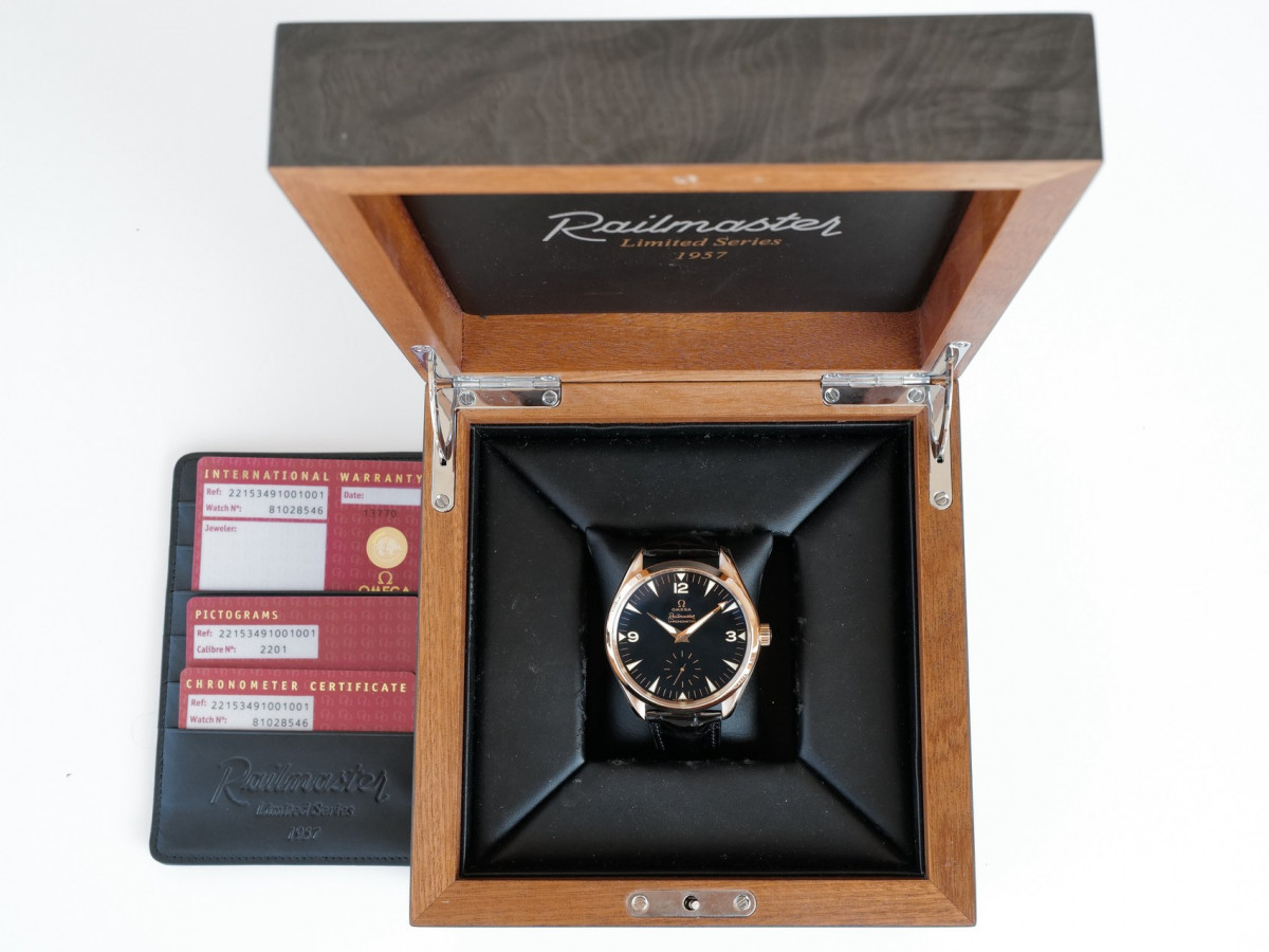 Swiss watch Omega Seamaster Railmaster XXL Chronometer Limited Edition 18K Rose Gold