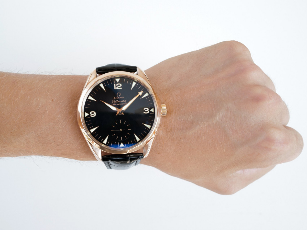 Swiss watch Omega Seamaster Railmaster XXL Chronometer Limited Edition 18K Rose Gold