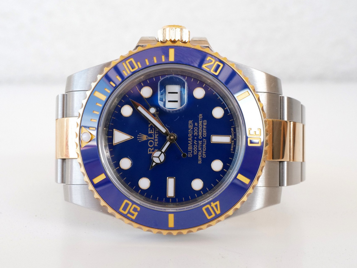 Швейцарський годинник Rolex Submariner Date 41 Yellow Gold Steel Ceramic Blue Dial
