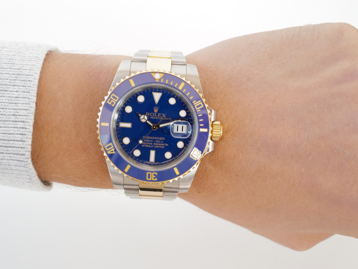 Швейцарський годинник Rolex Submariner Date 41 Yellow Gold Steel Ceramic Blue Dial