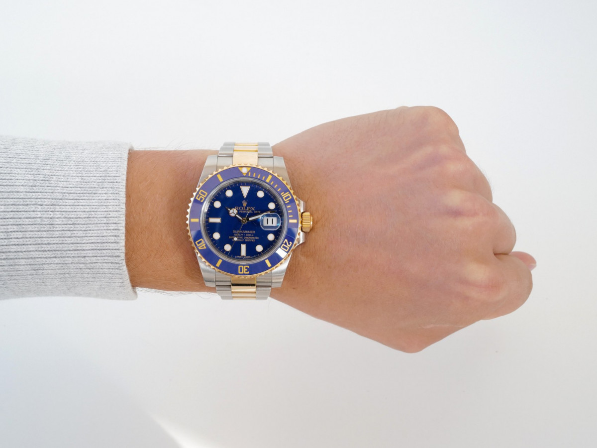 Швейцарський годинник Rolex Submariner Date 41 Yellow Gold Steel Ceramic Blue Dial