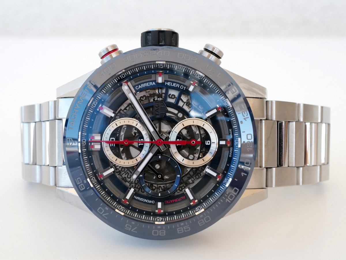 Швейцарський годинник TAG Heuer Carrera Calibre HEUER 01 Blue Ceramic Skeleton