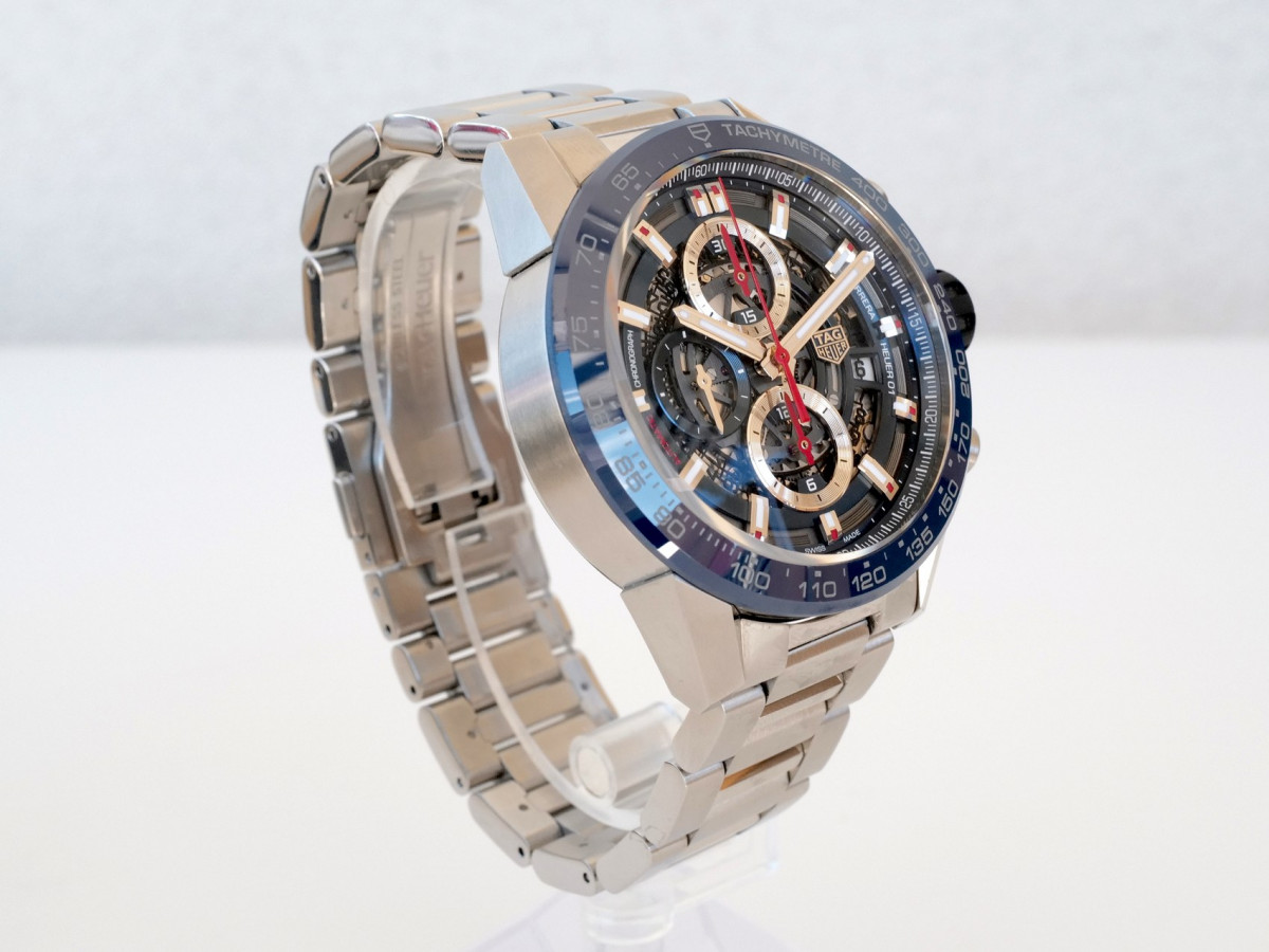 Швейцарський годинник TAG Heuer Carrera Calibre HEUER 01 Blue Ceramic Skeleton