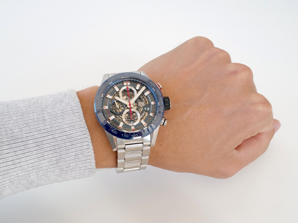 Швейцарський годинник TAG Heuer Carrera Calibre HEUER 01 Blue Ceramic Skeleton