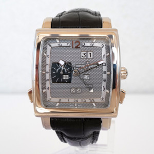 Швейцарський годинник Ulysse Nardin Classic Quadrato Dual Time GMT Perpetual Calendar 18K White Gold