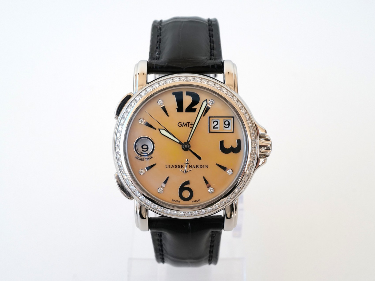 Швейцарские часы Ulysse Nardin San Marco Lady Dual Time GMT Diamond MOP Dial
