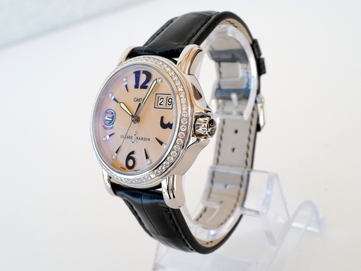 Швейцарские часы Ulysse Nardin San Marco Lady Dual Time GMT Diamond MOP Dial