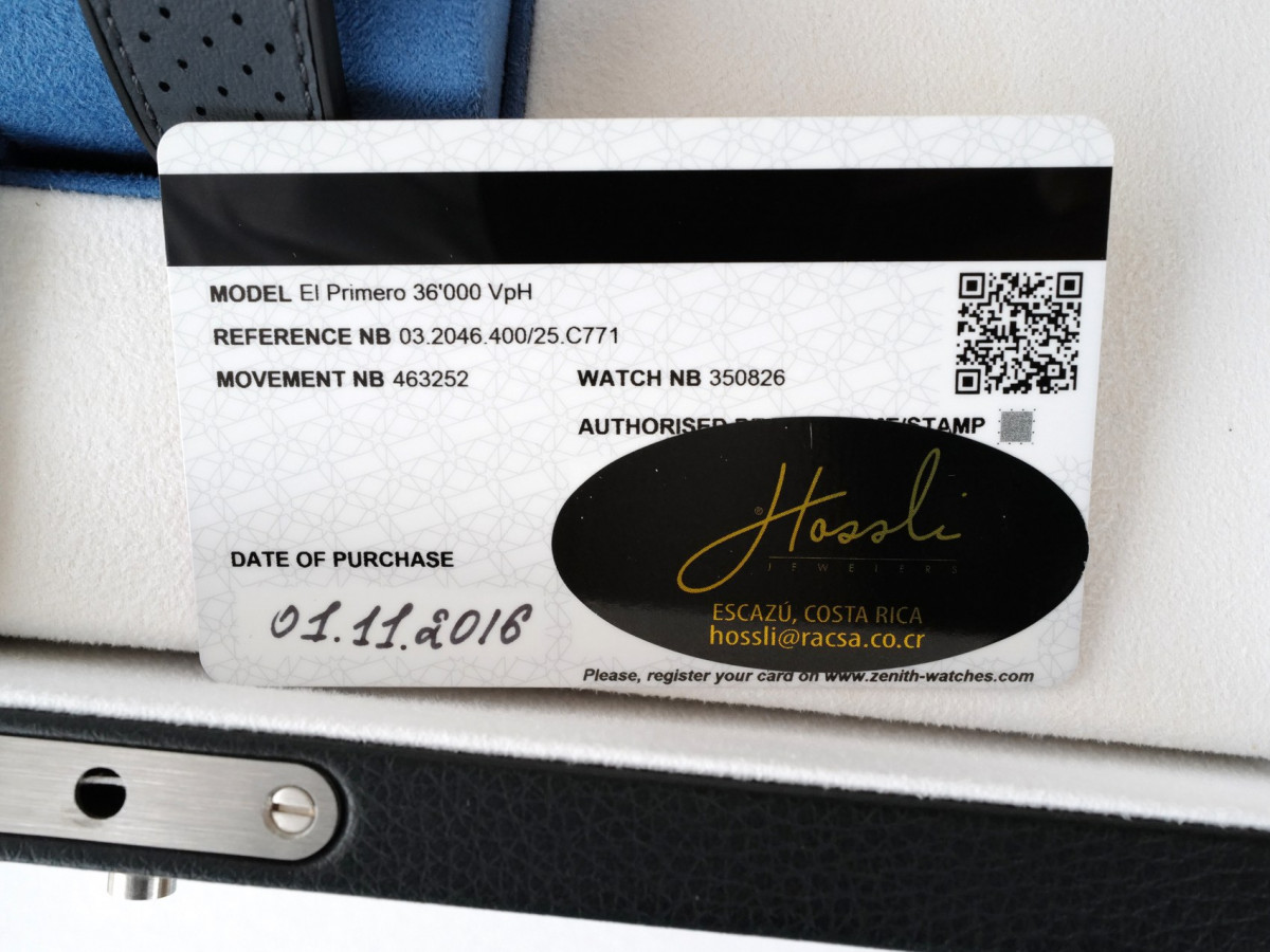 Swiss watch Zenith El Primero Chronomaster 36'000 VPH Classic Cars