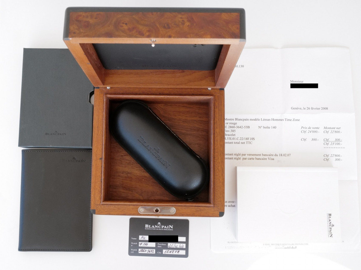 Швейцарський годинник Blancpain Leman Hommes Dual Time Zone 18K Rose Gold