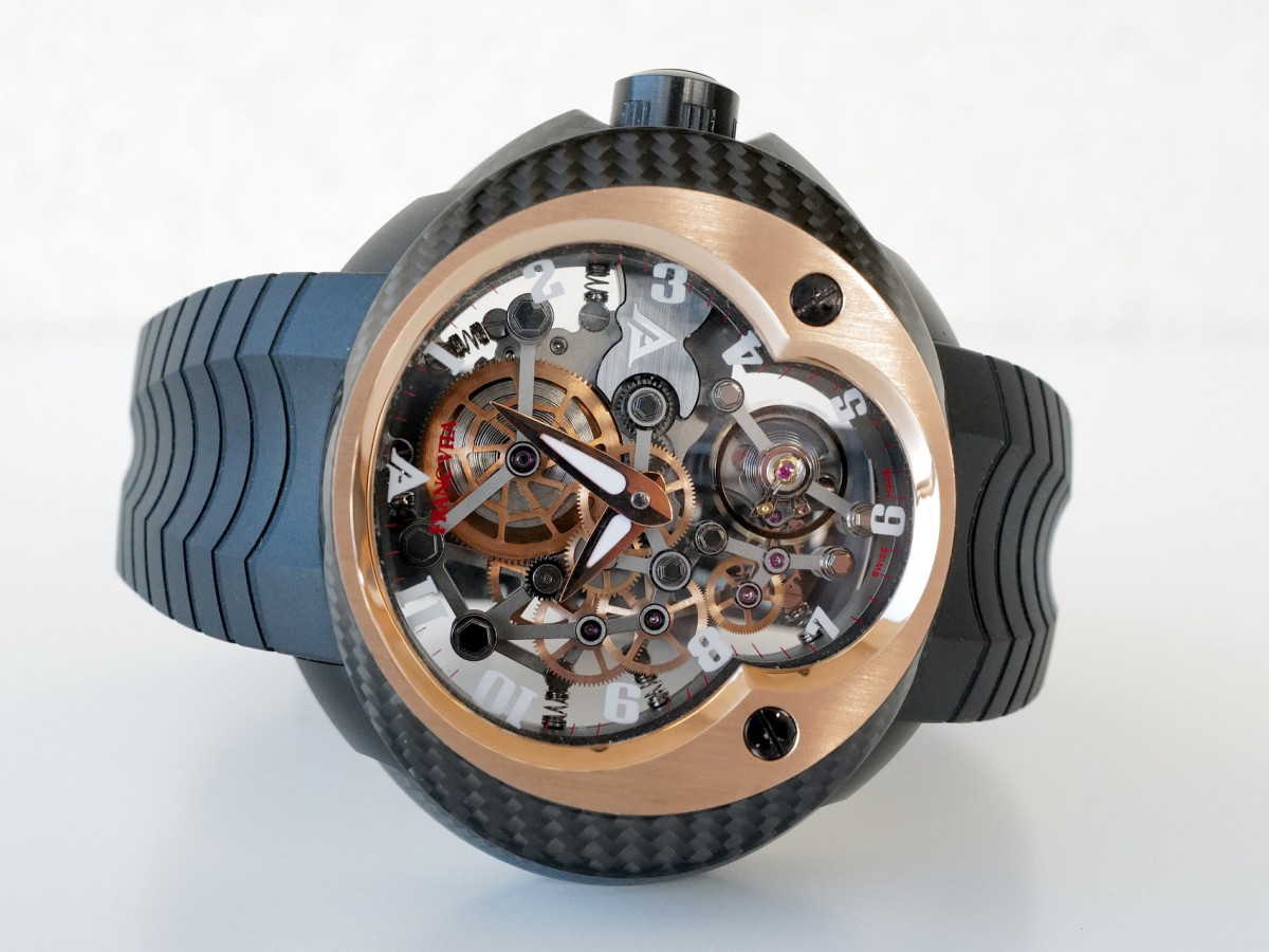 Швейцарские часы Franc Vila Evos Cobra Suspended Skeleton 18K Rose Gold Carbon Titanium Limited Edition