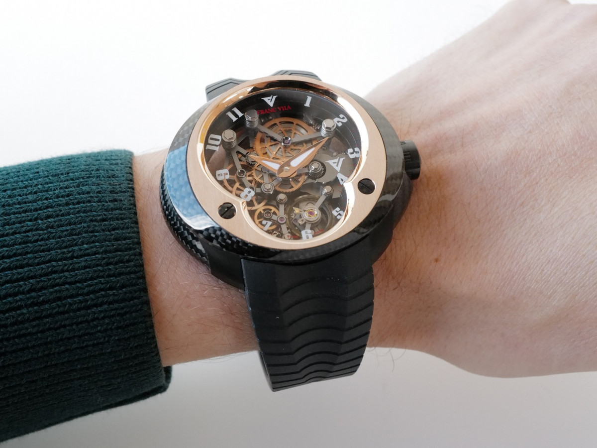 Швейцарские часы Franc Vila Evos Cobra Suspended Skeleton 18K Rose Gold Carbon Titanium Limited Edition