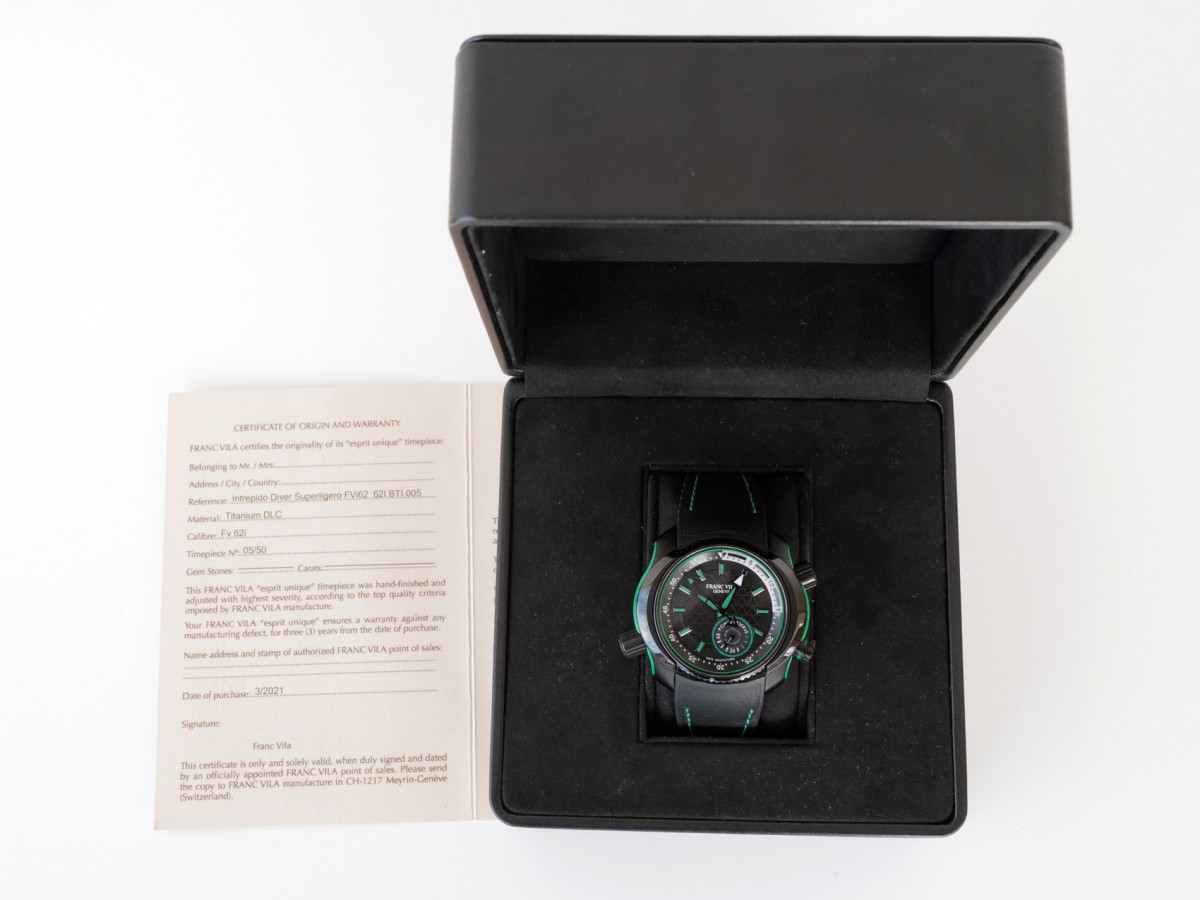 Швейцарские часы Franc Vila Intrepido Diver Superligero Green Titanium Limited Edition