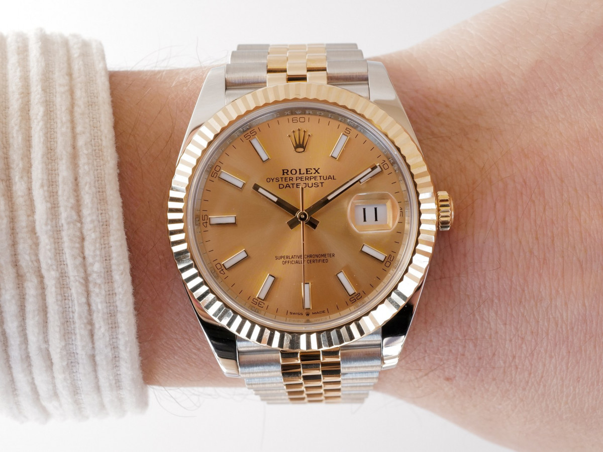 Швейцарские часы Rolex Datejust 41 Jubilee Steel 18K Yellow Gold Champagne Dial (2022)