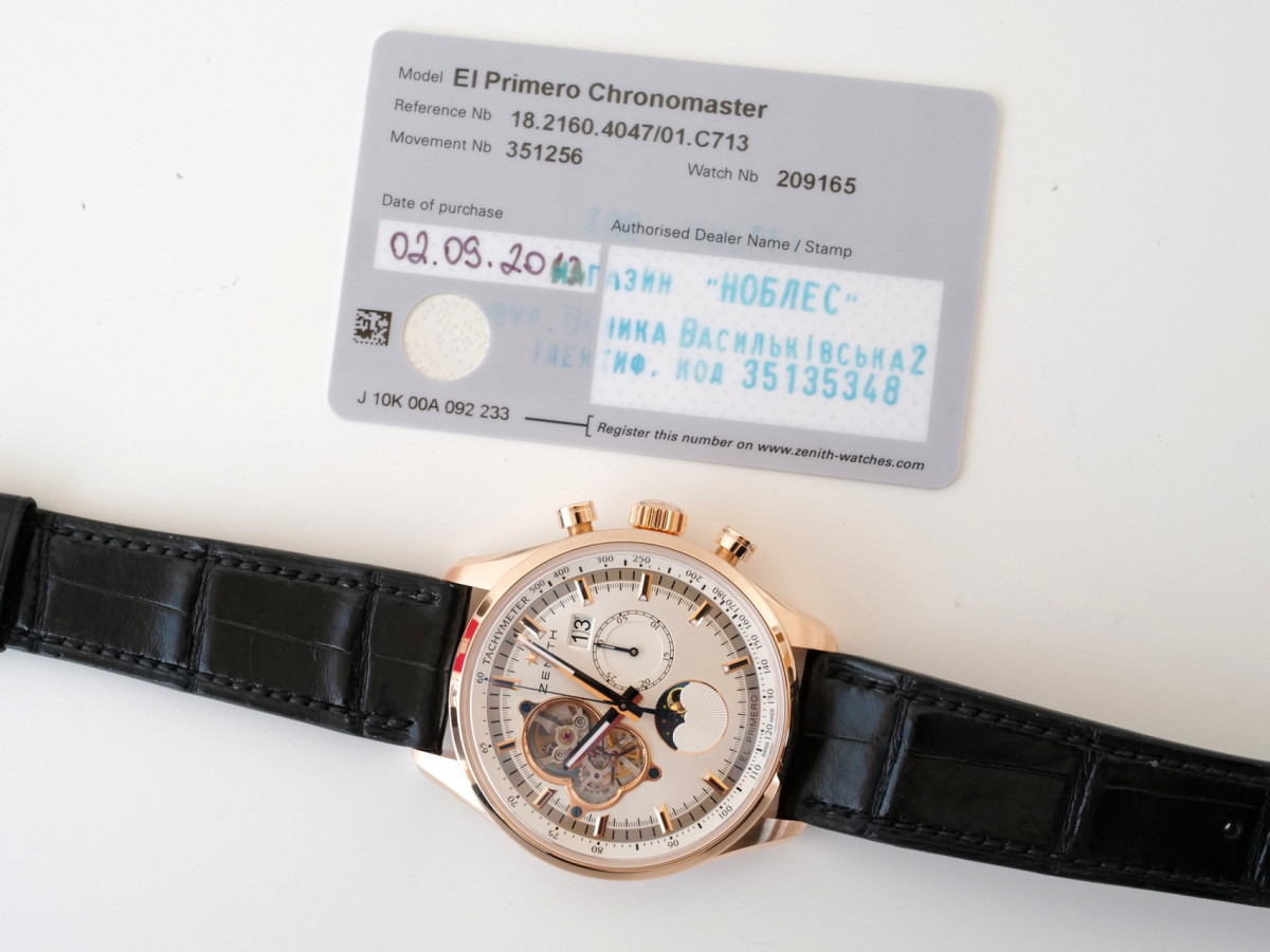 Швейцарський годинник Zenith El Primero Chronomaster Open Grande Date Moon SunPhase 18K Rose Gold