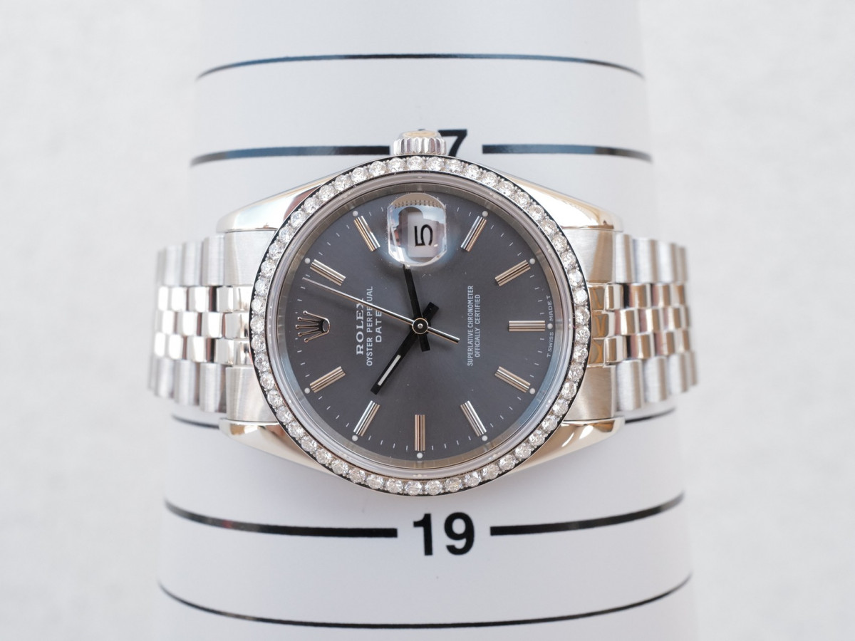 Swiss watch Rolex Oyster Perpetual Date Diamond Bezel Jubilee Grey Dial