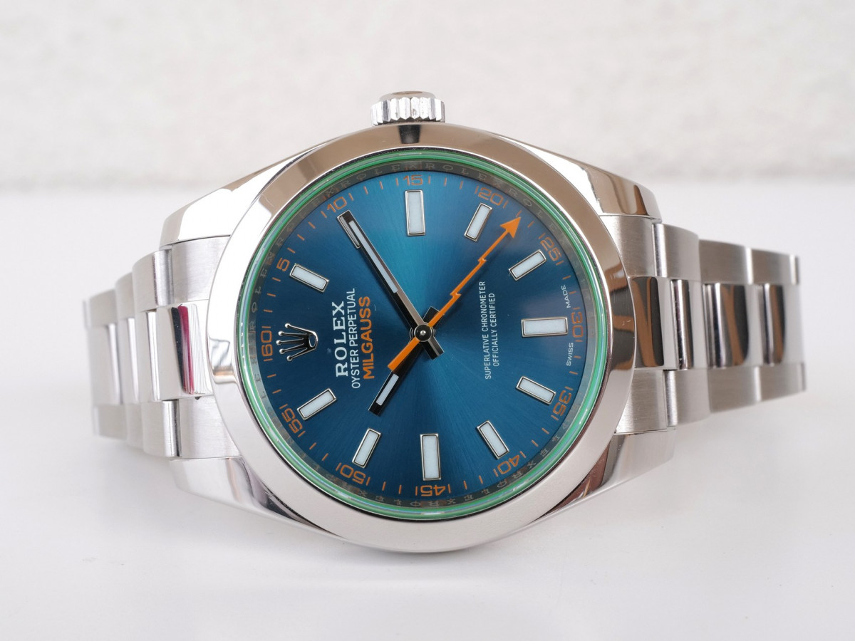 Швейцарские часы Rolex Milgauss Discontinued Blue Dial