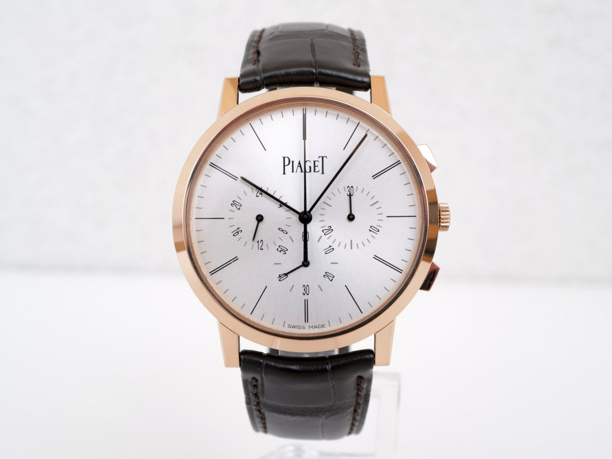 Швейцарський годинник Piaget Altiplano Ultra-Thin Manual Wind Flyback Chronograph Dual Time 18K Rose Gold