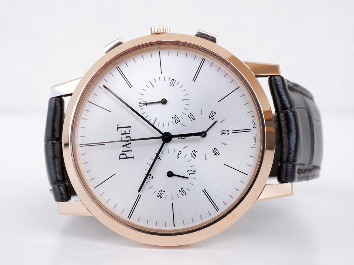 Швейцарський годинник Piaget Altiplano Ultra-Thin Manual Wind Flyback Chronograph Dual Time 18K Rose Gold