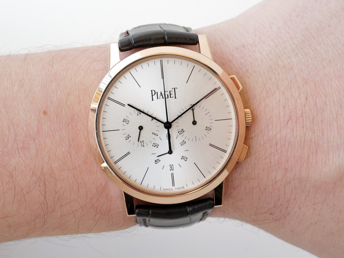 Швейцарський годинник Piaget Altiplano Ultra-Thin Manual Wind Flyback Chronograph Dual Time 18K Rose Gold