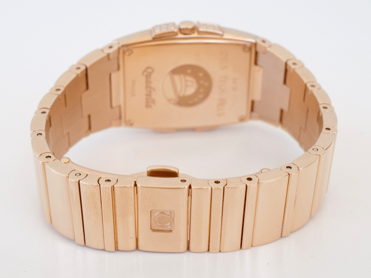 Швейцарские часы Omega Constellation Quadrella Quartz 18K Rose Gold MOP Dial