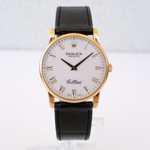 Швейцарський годинник Rolex Cellini 18K Yellow Gold Manual Wind White Dial