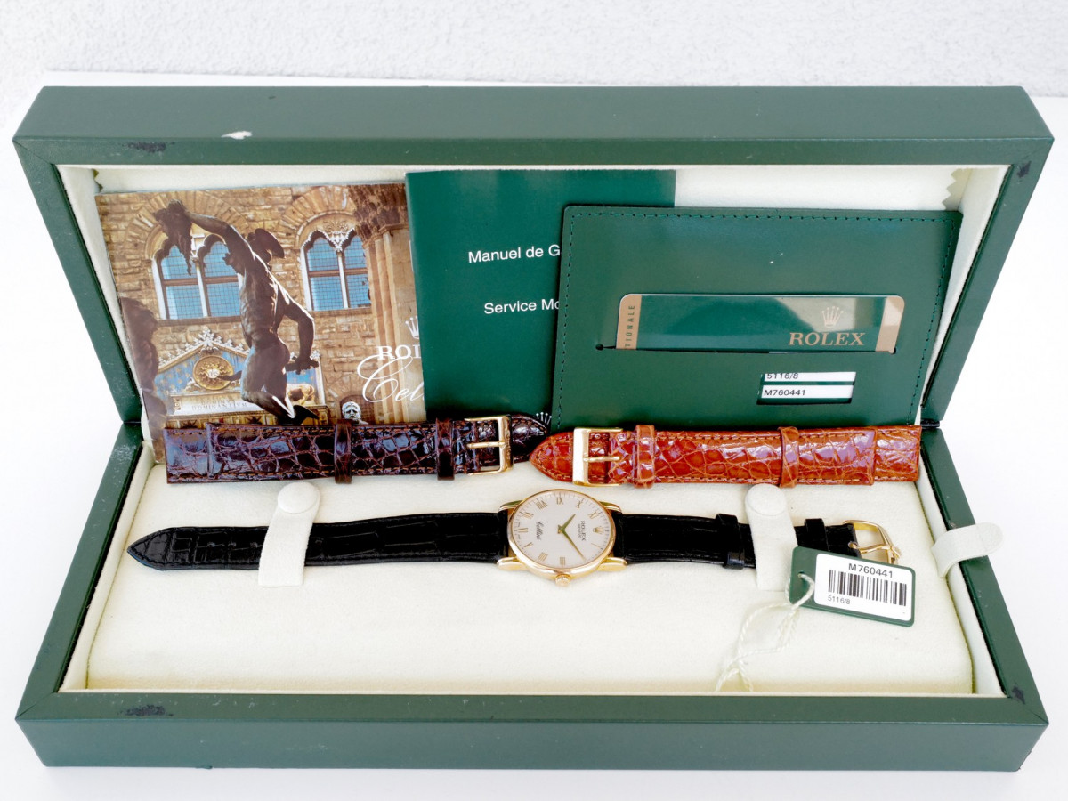 Швейцарський годинник Rolex Cellini 18K Yellow Gold Manual Wind White Dial